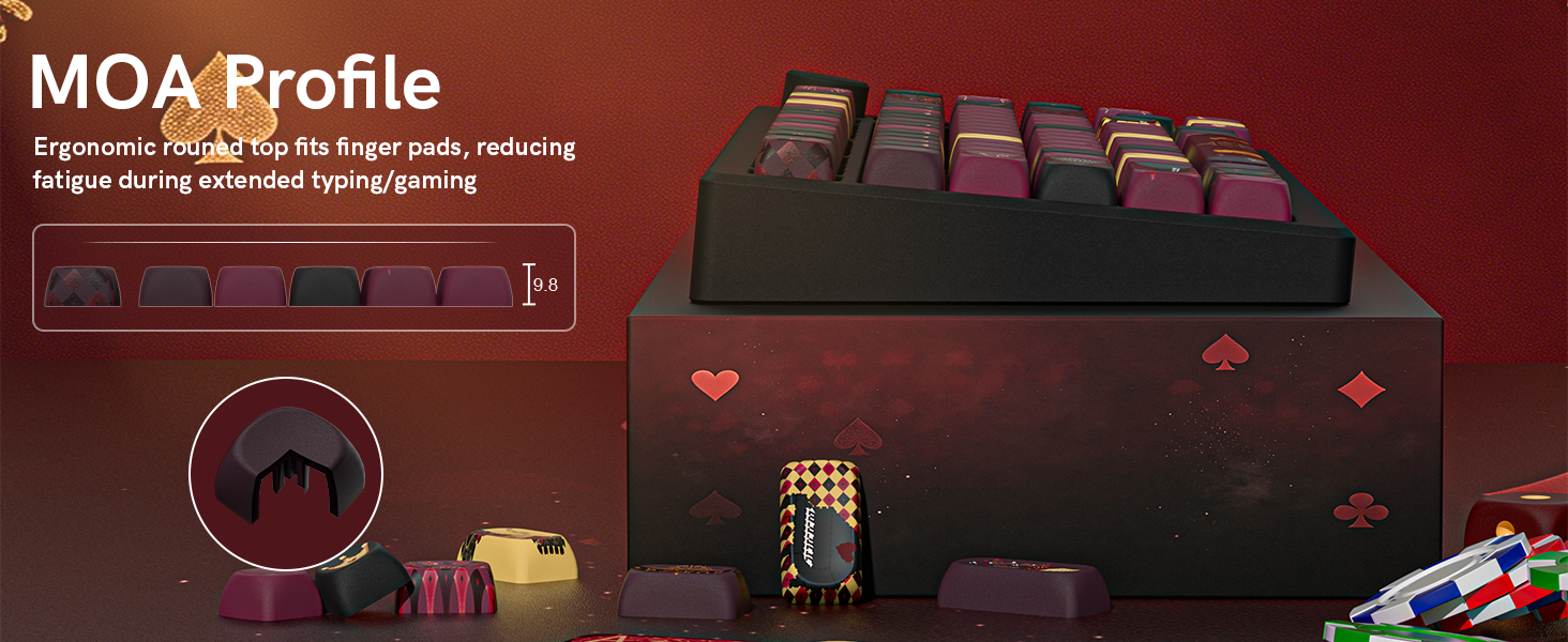 MOA profile PBT keycap set with ergonomic rounded top design