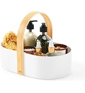 Umbra Bellwood Caddy, Wooden Handle Makeup Organizer, Small, White/Natural | Rubber feet protect ...