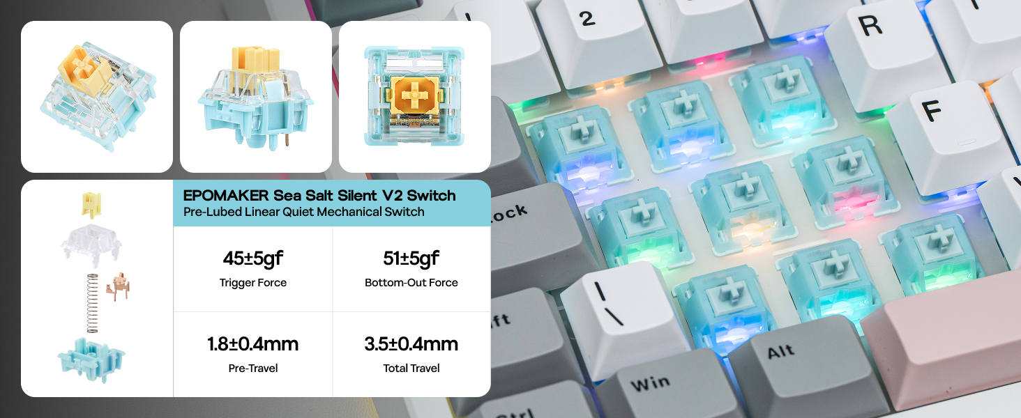 EPOMAKER TH87 Wireless Mechanical Keyboard with 10000mAh Battery