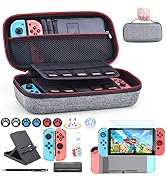 Switch Case for NS Switch - innoAura 18 in 1 Switch Accessories Bundle with Switch Carrying Case,...