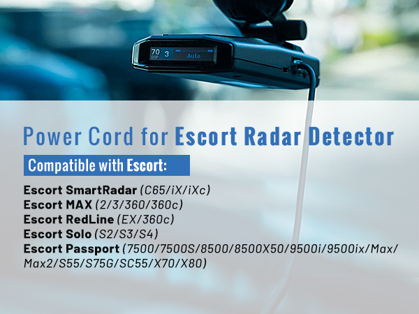 car charger adapter power cord rj11 for radar detector