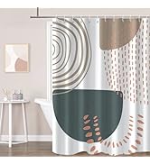 GKLEASG Boho Shower Curtain, Mid Century Modern Minimalist Beige Neutral Machine Washable Waterpr...