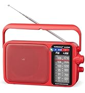 YOWGULF AM FM Radio with Best Reception,Bluetooth Portable AM FM Transistor,Battery Operated Radi...
