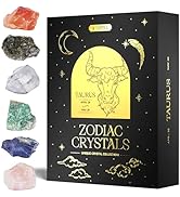 Wyspell Taurus Crystal Set - 6 Raw Taurus Crystals and Healing Stones - Zodiac Gifts for Women - ...