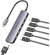 LENTION 6-in-1 USB C Hub Dock with 4K @60HZ HDMI Display, 4 USB-C Ports (USB 3.2 Gen 2, 10 Gbps),...