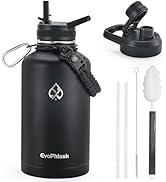 EvoPhlask 64 oz Insulated Water Bottle(Cold for 48Hrs), Large Stainless Steel Water Bottle BPA Fr...