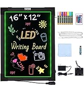 VEVOR LED Message Writing Board, 16"x12" Illuminated Erasable Lighted Chalkboard, Neon Effect Men...