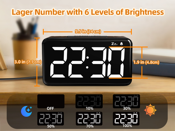 dimmable wooden alarm clock