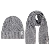 U.S. Polo Assn. Beanie Hat and Scarf Set, Diamond Sequin Cable Knit