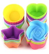 LetGoShop Silicone Cupcake Liners Reusable Baking Cups Nonstick Easy Clean Pastry Muffin Molds 4 ...