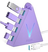 JoyReken 4-Port USB 3.0 Hub Tower with 2ft Cable - USB Splitter for Laptop,PC,PS4,PS5,Xbox,Mouse,...