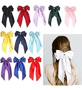 SUSULU 12pcs Large Hair Bows for Women,Big Hair Bow Barrette for Girls,Bows Hair Clips with Long ...