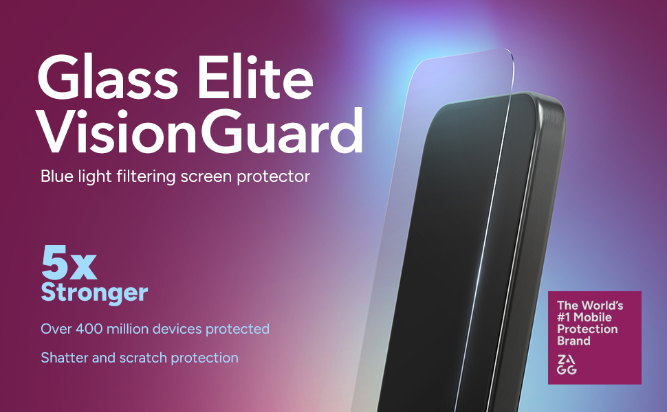 Glass Elite VisionGuard Screen Protector | iPhone, Samsung | ZAGG