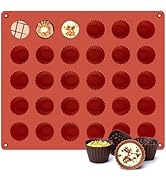 Puyeipt 30 Cups Mini Peanut Butter Cup Mold, Bite Size Silicone Candy Mold for Chocolates, Keto F...