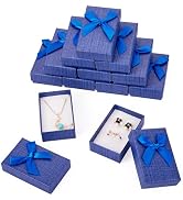 Craftdady 12 pcs Jewelry Gift Box Set Empty Packaging Cases with Bowknot Rectangle Cardboard Pape...