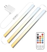 Benreom Under Cabinet Lighting Plug in, 3 Pcs 12 Inch Multi-Color Under Cabinet Lighs, Super Brig...