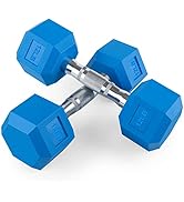 Portzon 8 Colors Options Compatible with Set of 2 Rubber Dumbbell Weight, Anti-Slip, Anti-roll, H...