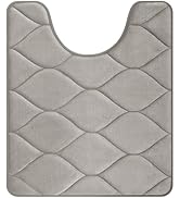Colorxy Memory Foam U-Shaped Toilet Rugs, Ultra Soft &amp; Non-Slip Bathroom Rugs, Water Absorbent an...