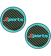 Foelony 2 PCS Car Cup Holder Coasters, 2.83 Inch Carbon Fiber Anti-Slip Insert Coaster, Waterproo...