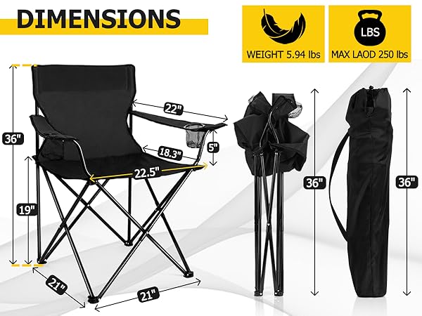 camping chair portable folding lawn camp chairs 2 pack heavy duty adults beach outdoor backpacking