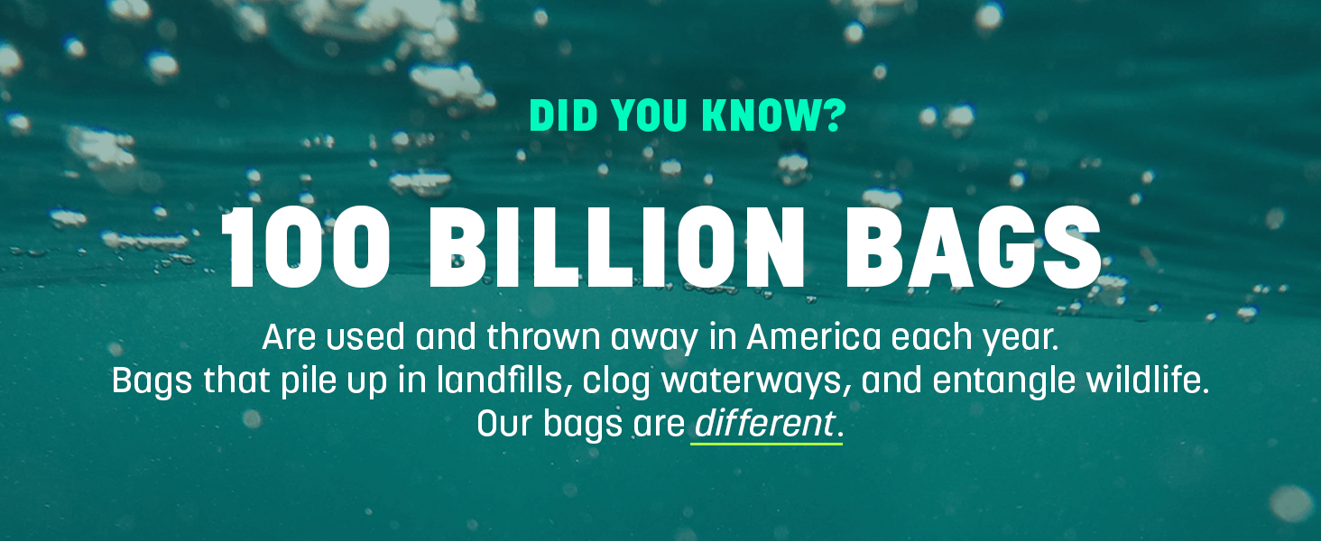 Plant-Based Tall Kitchen Trash Bags with Heavy-Duty Drawstring Handles for Tall Bins