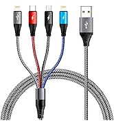 Multi Charging Cable [2Pack 6ft] Fast USB Charger Cord 3.5A Braided 4 in 1 Chargers for Multiple ...