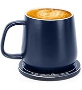 APEKX Self-Heating Ceramic Coffee Mug - Stable 130°F Temperature, 15W Wireless Phone Charging, 12...