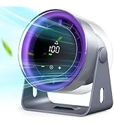 EasyAcc Desk Fan With Battery Powered, Quiet, 100 Speeds, Adjustable Head, Smart Digital Display,...