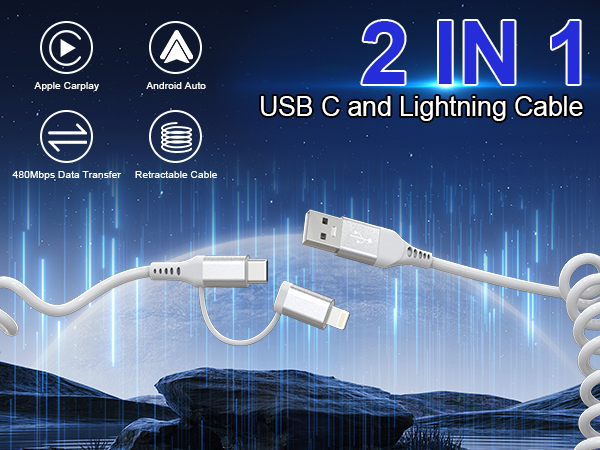 lightning and usb c cable 2 in 1
