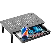 WALI Computer Monitor Stand with Storage | 3 Height Adjustable Laptop Monitor Riser with Airflow ...
