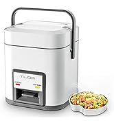 TLOG Mini Rice Cooker 2-Cup Uncooked(4-Cup cooked), 1.2L Small Rice Cooker for 1-2 People, Portab...
