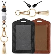 Obookey Teacher Lanyards for ID Badges - Teacher Lanyard with ID Holder, Marble Silicone Beaded B...