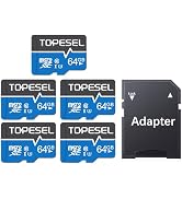 TOPESEL 5Pack 64GB Micro SD Card Class 10 Micro SDXC Memory Card UHS-I, High Speed Flash TF Card ...