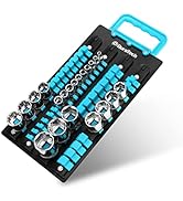 DURATECH Socket Organizer, 48-Piece Portable Socket Holder with Handle, ABS Socket Tray Wall And ...