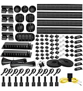 [313Pcs] Cable Management Kit, 67 Adhesive Cable Clips, Topavatop Desk Cord Organizer, 22 Reusabl...