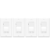 Dimmer Light Switch,Greencycle 4PK 3 Way Dimmer Switch for Dimmable 150W LED CFL Light,600W Halog...