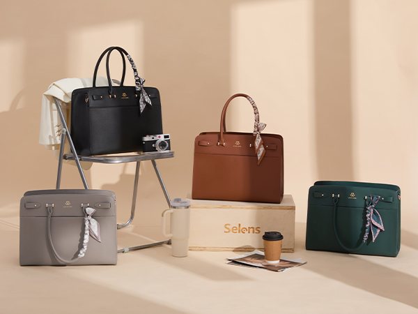 LOVEVOOK women&amp;#39;s laptop briefcase available in multiple colors: Black, Brown, Grey and Green.