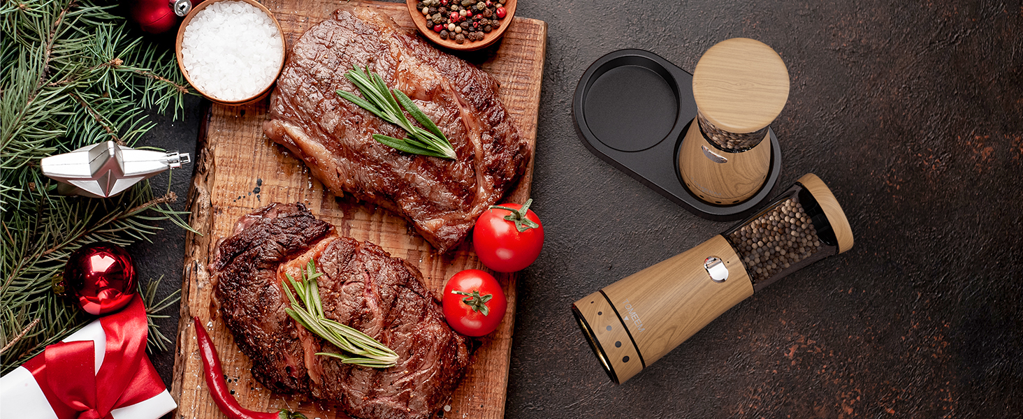 electric salt and pepper grinder set