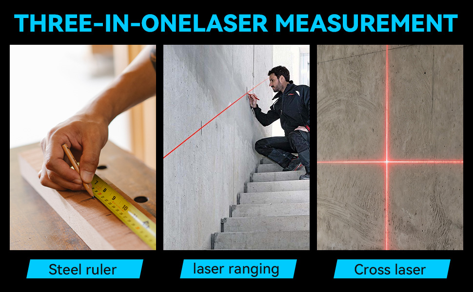 3 in 1 Digital Tape Measure with Cross Line