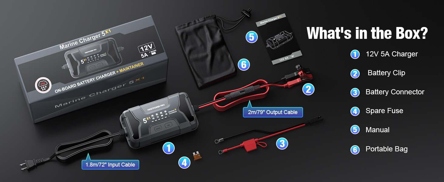 1 bank marine battery charger