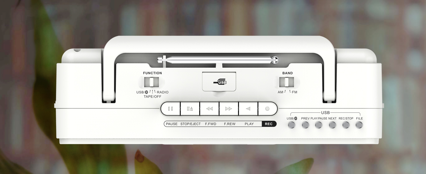 retro green usb cassette player white