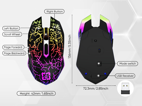 Bluetooth Mouse Wireless Gaming Mouse