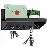 BOSSCASA Decorative Acrylic Key Hooks Wall Mount with Shelf - Entryway Key Rack Mail Organizer Li...