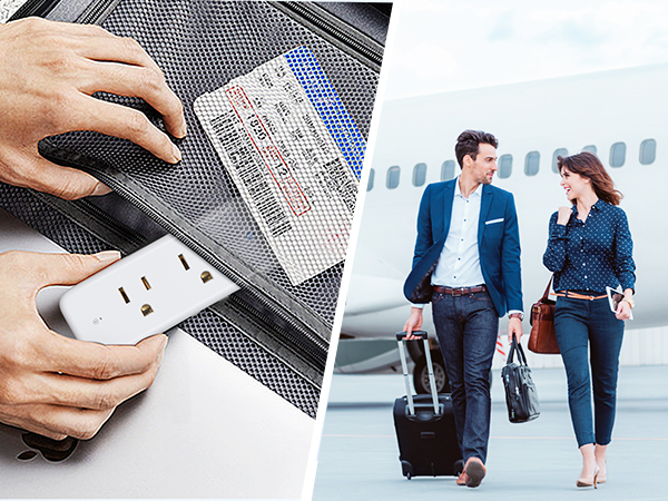 compact plug extension outlet expander for travel