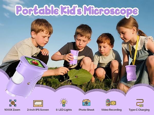 Handheld Digital Microscope for Kids:
