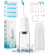 Nasal Irrigation System with 40 Saline Packets, 15s Quick Relief, 4 Speeds, 1000mah Type-C Chargi...