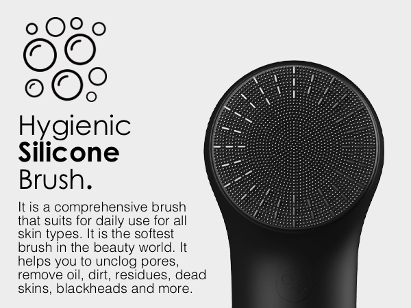 silicone face scrubber facial cleansing brush with replacement magnetic silicone brush head