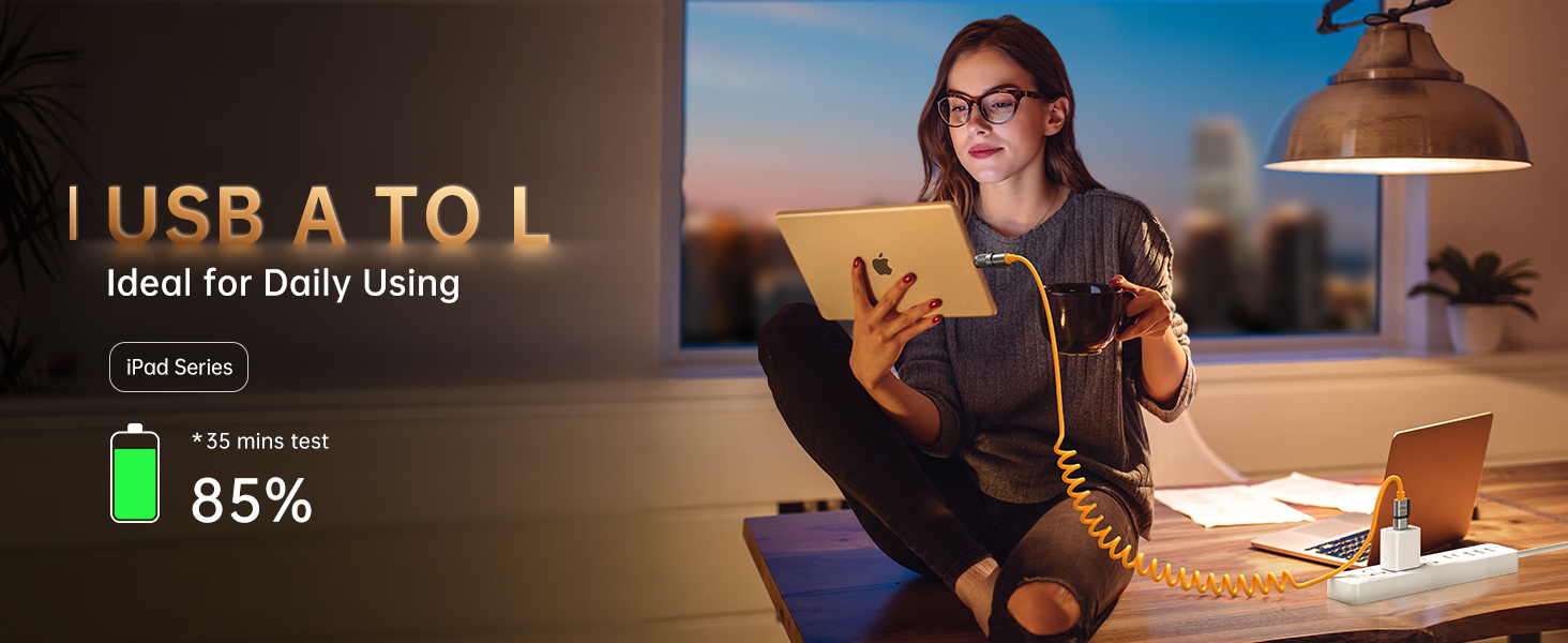 coiled usb a to lightning cable