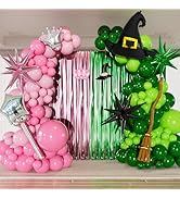 Pink and Green Balloon Garland Arch Kit - Witch Balloon Arch Kit, Pink Green Balloons and Foil Fr...