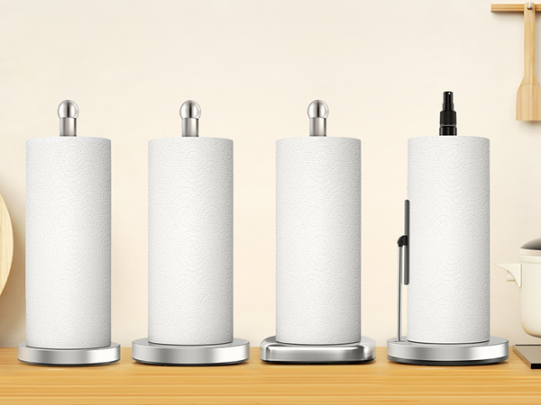 Paper Towel Holder with Spray Pump, Standing Paper Towel Holder, Freestanding Paper Towel Holder, 